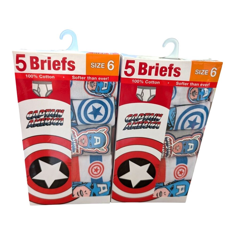 2X Marvel AVENGERS Boy’s Size 6 Cotton Briefs Underwear 5 Pack Assorted New